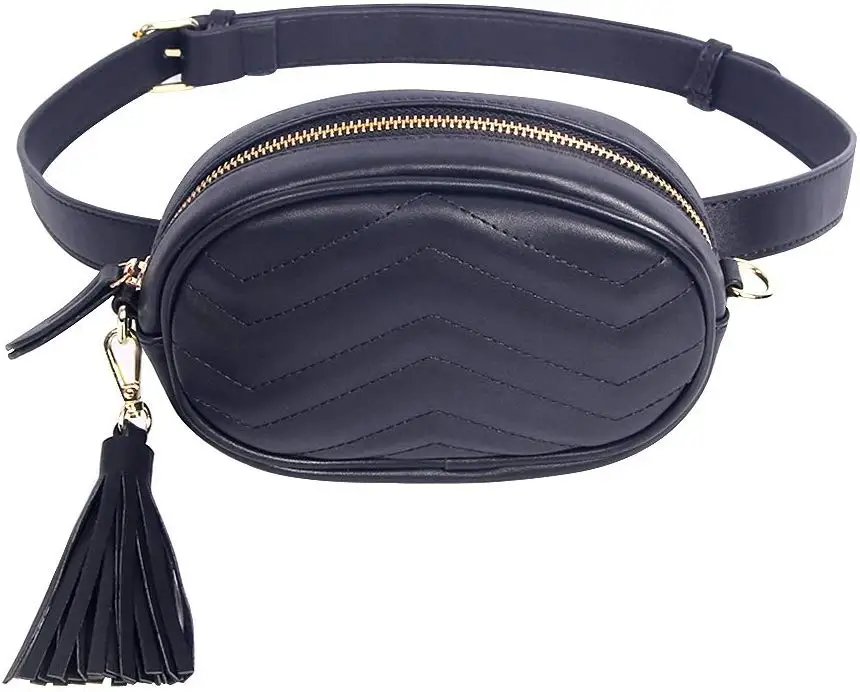 

Belt Bag Beige Fanny Pack For Women Fashion Waist Bag Leather Belt Bum Bag With Tassel, Black,blue, brown or customized