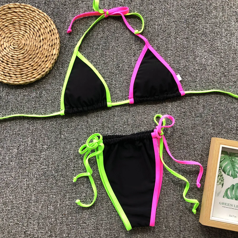 

Hot custom strappy swimsuit sexy nude colorful bikini swimming wear for summer vacation, As picture showed