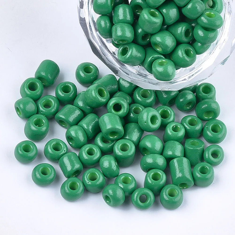 

Pandahall Round Green Baking Paint Glass Seed Beads