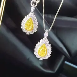 New Fashion Water Drop Jewelry Sets Inlay Yellow C