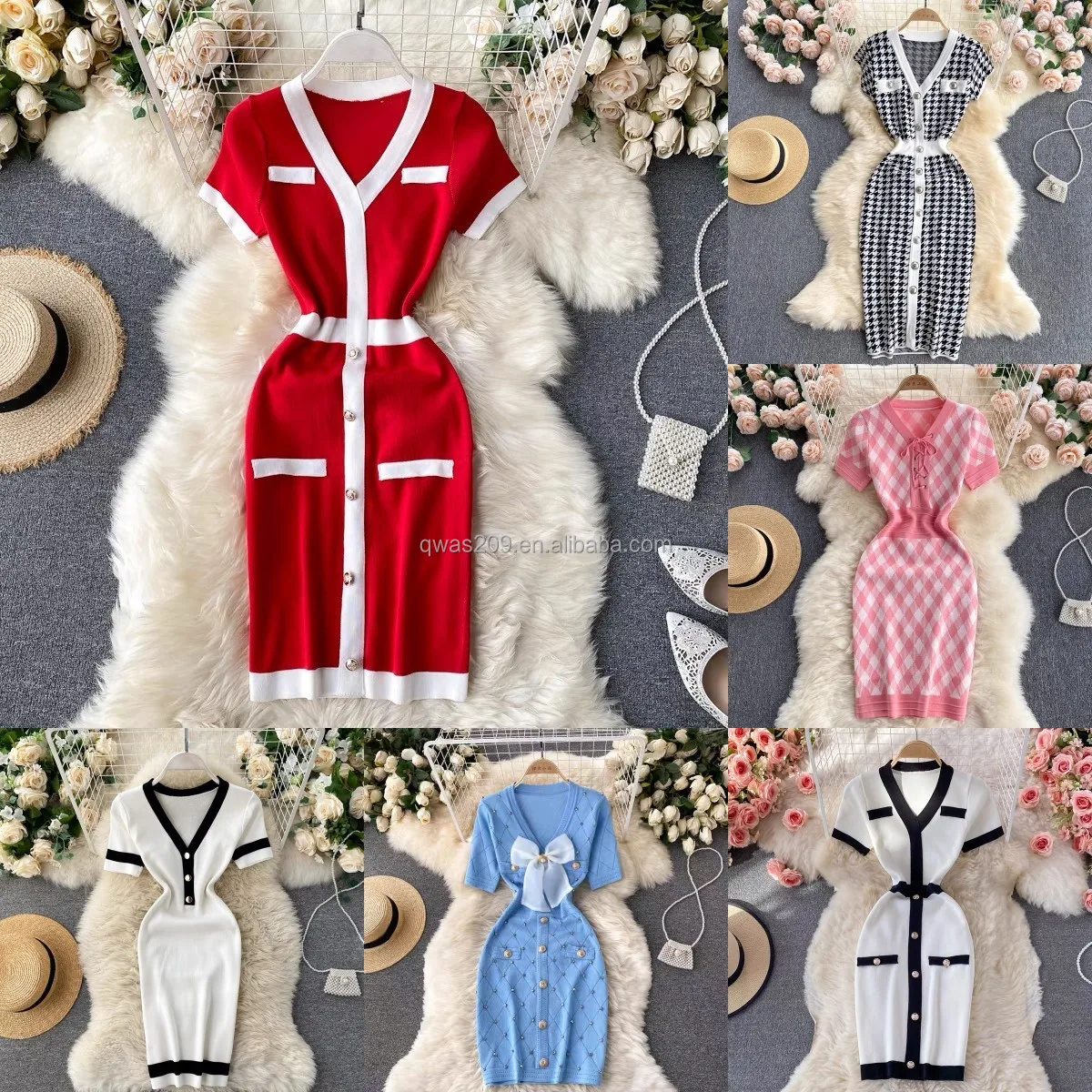

Made in China wholesale women's long knitted dress SHEIN