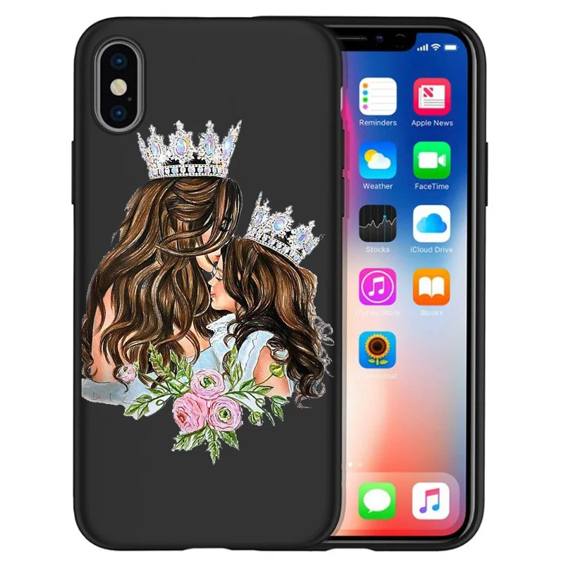 

2020 Custom Phone Case For iPhone Xr Baby Mom Girl Queen phone Cases For iPhone 11 Pro Max Cover Phone Case Shockproof