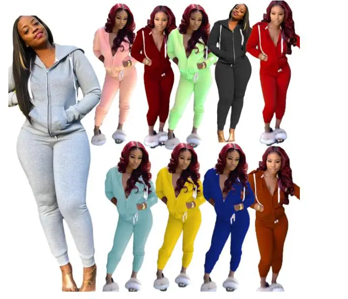 

sexy women casual sets hooded jumpsuit woman for autumn wear