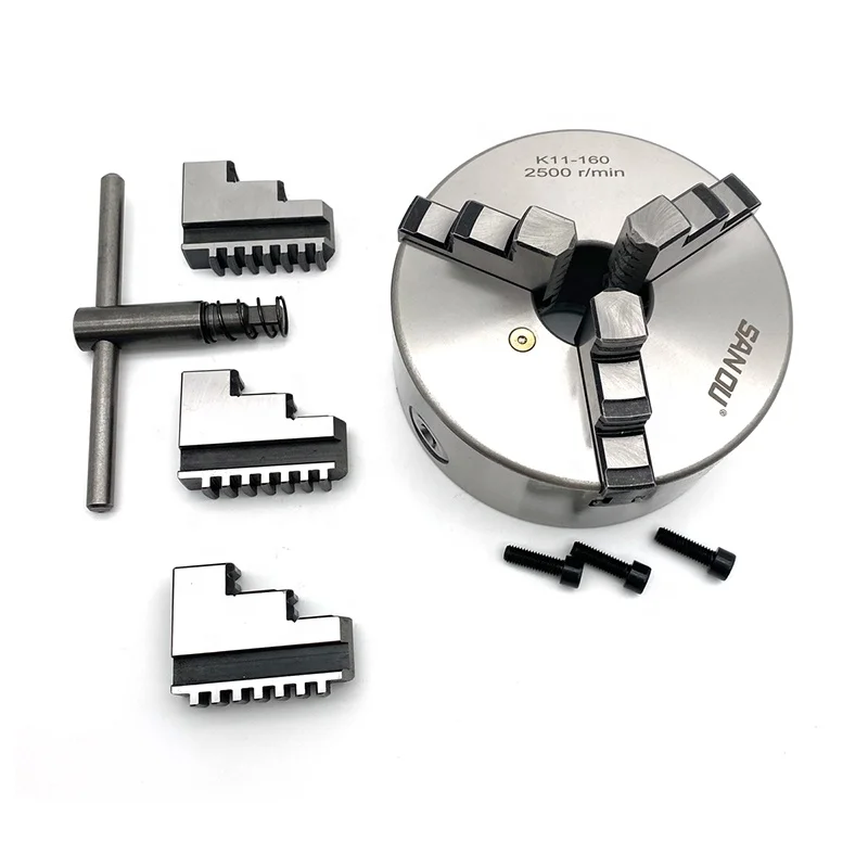 Lathe Chuck 160mm SANOU brand 3 Jaw self-centering Chuck K11-160 metal lathe Chuck for Mini Lathe