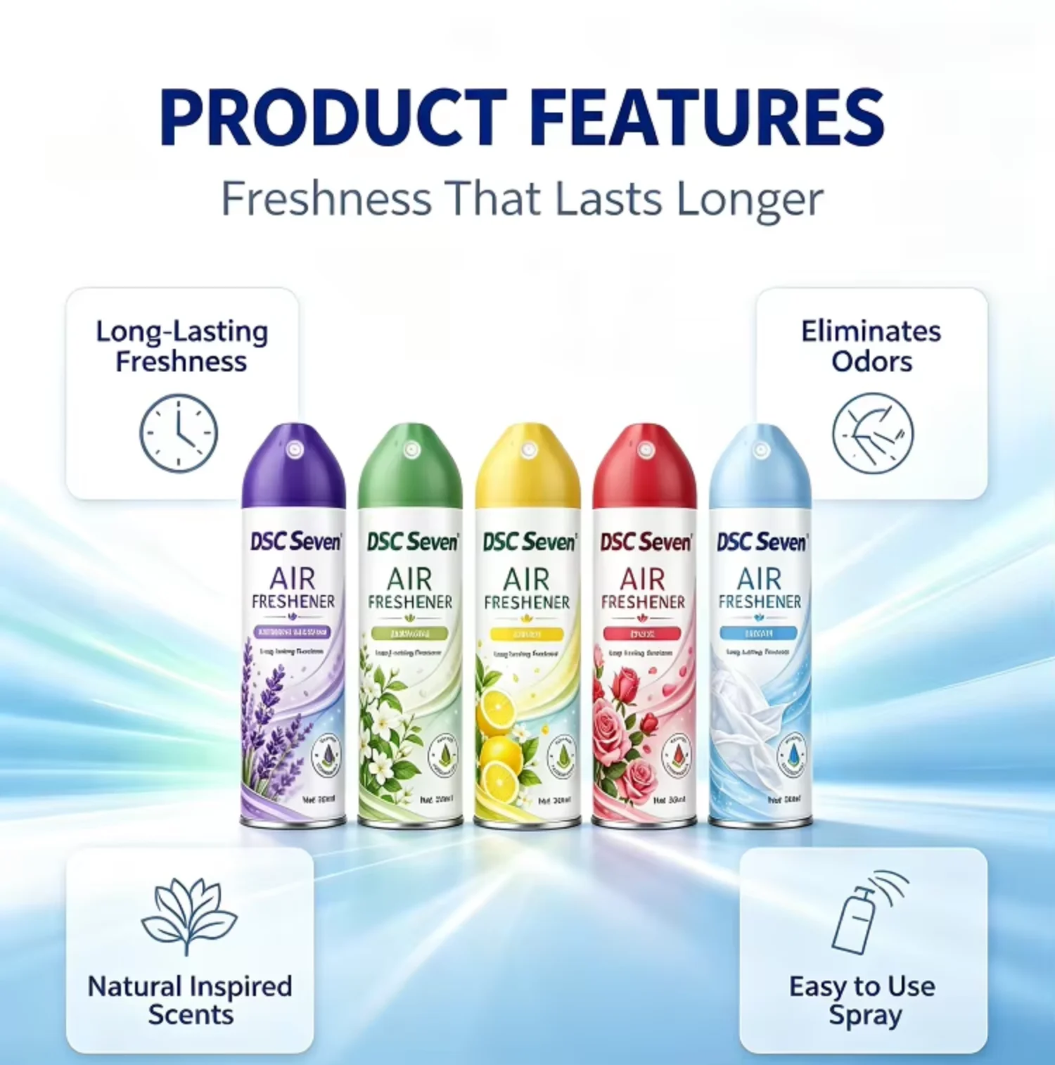 Private Label Lavender Scented Eco-Friendly Long-Lasting Aerosol Spray Air Freshener for Home & Office Use