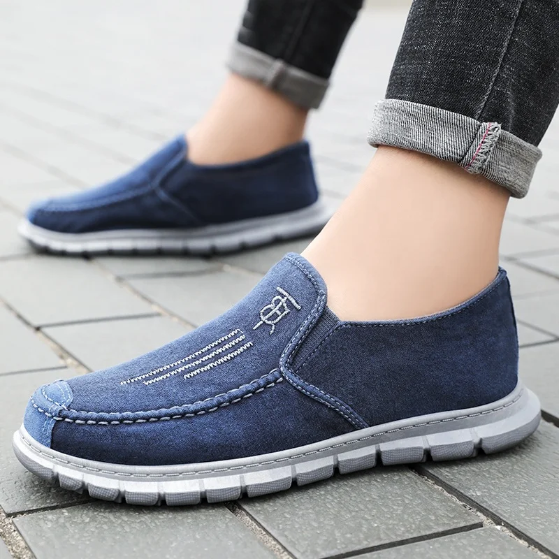 

C202 Mens slip on loafers casual boat shoes men casual sneakers Men's Fashion Sneakers, Black/blue