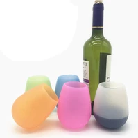 

Amazon Hot Sell Reusable BPA-free Rubber Cups Unbreakable Silicone Wine glasses for Outdoor