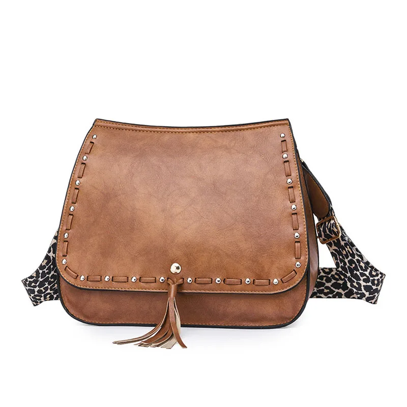 

Messenger bag rivet pu leather fashion shoulder ladies handbags wholesale women hand bags custom