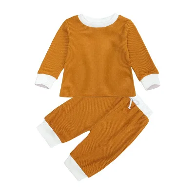 

Spring Fall Baby Kids Thickened Sleepsuits Long Sleeve Tops High Waist Pants Boys Pajama Set, Picture