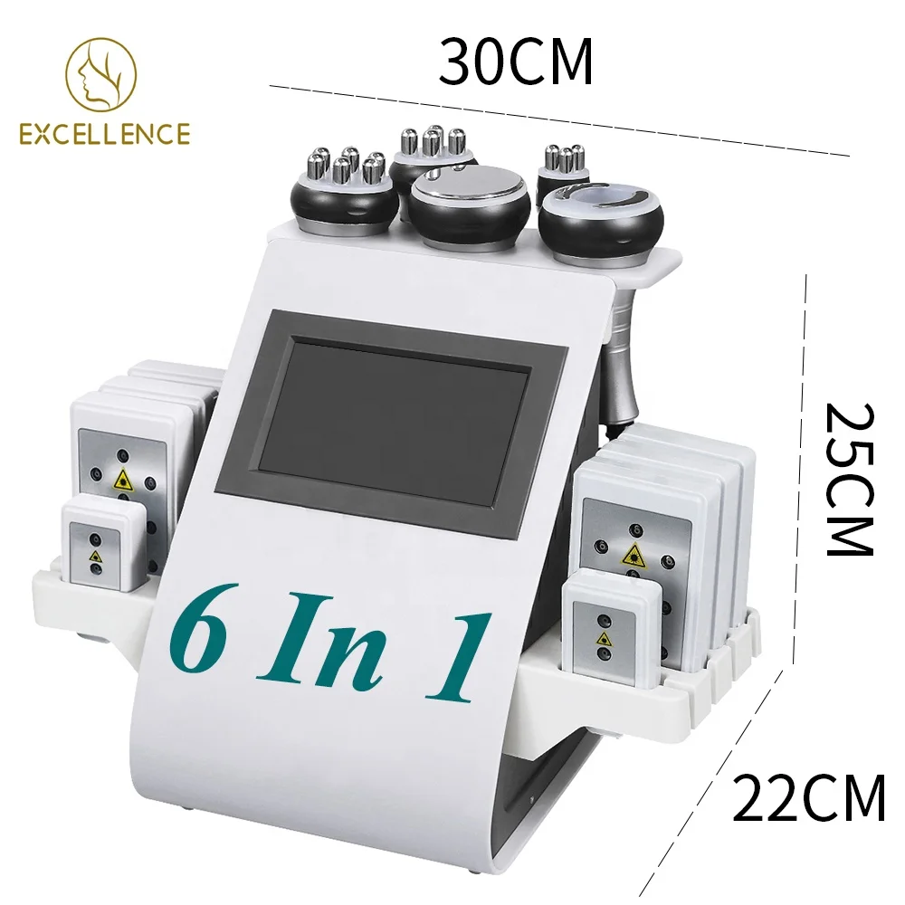 

6 in 1 Ultrasonic Cavitation Machine Vacuum RF Radio Frequency Lipo Laser Liposuction Machine Body Shape Cavitation Slim Slimmin