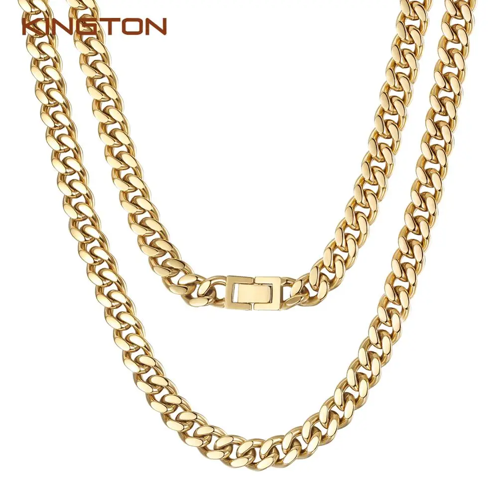 

Kington OEM&ODM 28inch cuban link chain necklace Hip hop Mens cuban gold necklaces