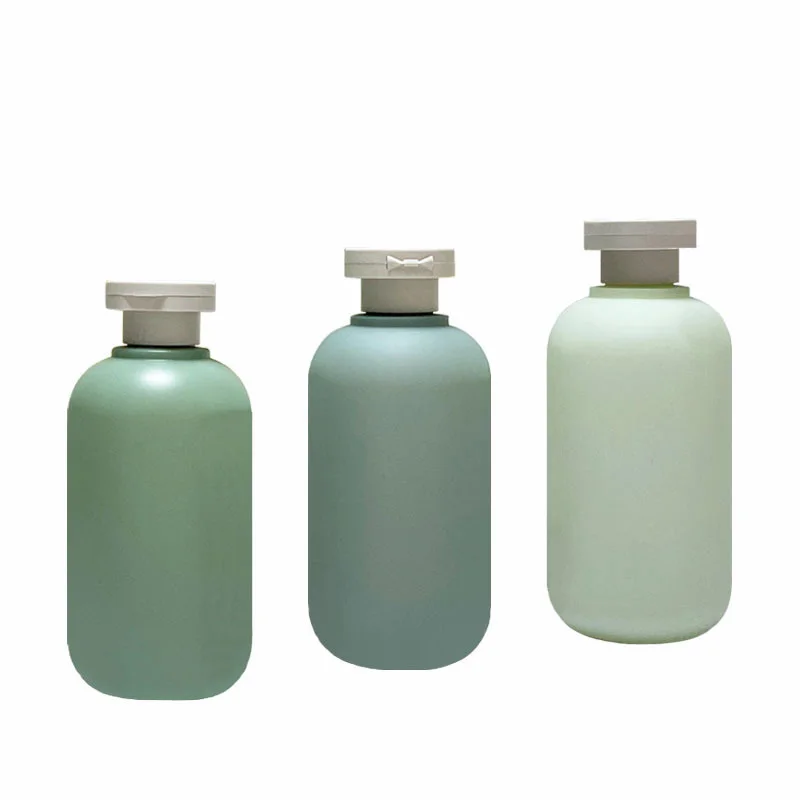 

Round green soft touch shower cosmetic squeeze HDPE bottle 300ml popular selling