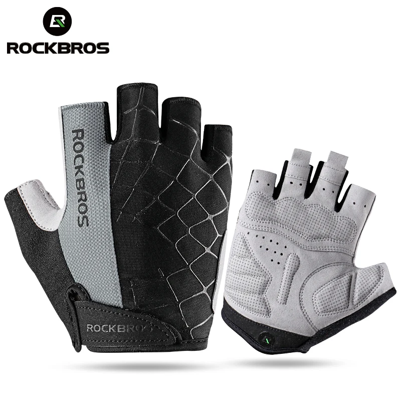 

ROCKBROS Wholesale Outdoor Sports Anti Slip Bicycle Cycling Half Finger Summer Sweat proof Sports Gloves, Black