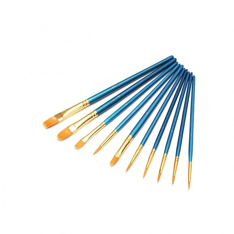 

Hot Sale 10Pcs Different Size Artist Paint Brushes For Oil Watercolor Acrylic Brush Set