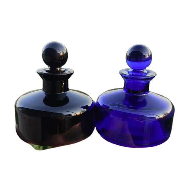 

150ml aromatherapy bottle in stock bright black sapphire blue glass aromatherapy bottle bayonet high-end set aromatherapy