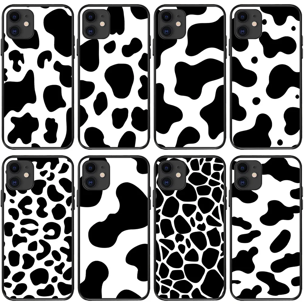 

Fashion Shockproof Cow Print Tpu Back Phone Case for iPhone 7 8 X XS XS Max,Case For iPhone 7 Plus, Various