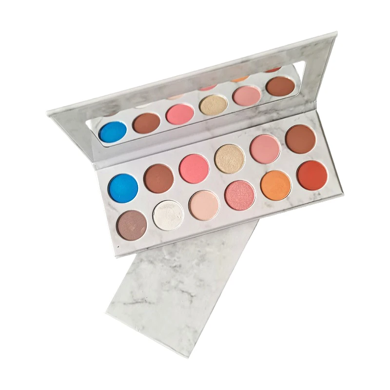 

12 Colors Eyeshadow Palette Private Label Low MOQ Rainbow Matte Shimmer Makeup Custom Eye Shadow Palette