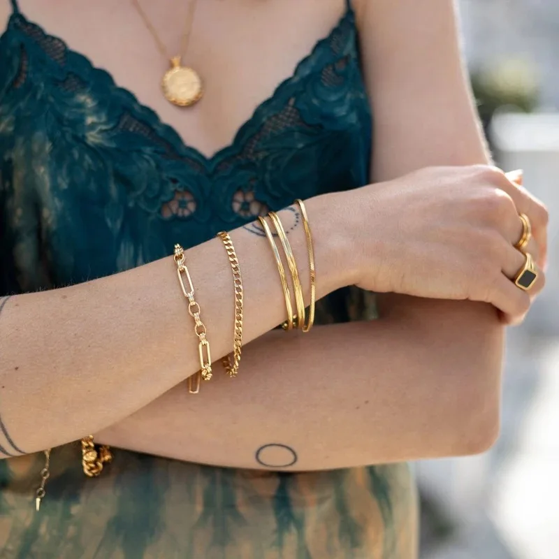 

Exotic Style Exquisite Craftsmanship Gold Plated Cuban Link Chain Bracelet Gold Miami Cuban Chain Bracelet Necklace