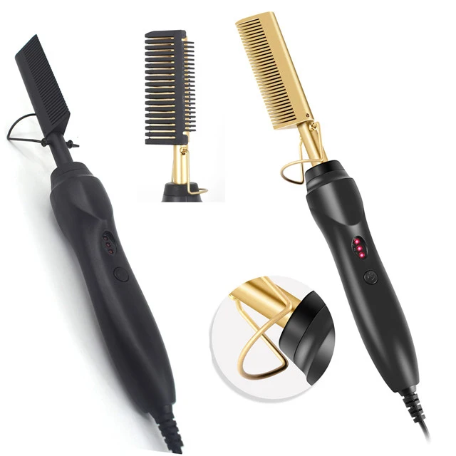 

Portable Comb 2 In 1 Hair Curler Hair Straightener In One Twist Curling Iron For All Hair Types