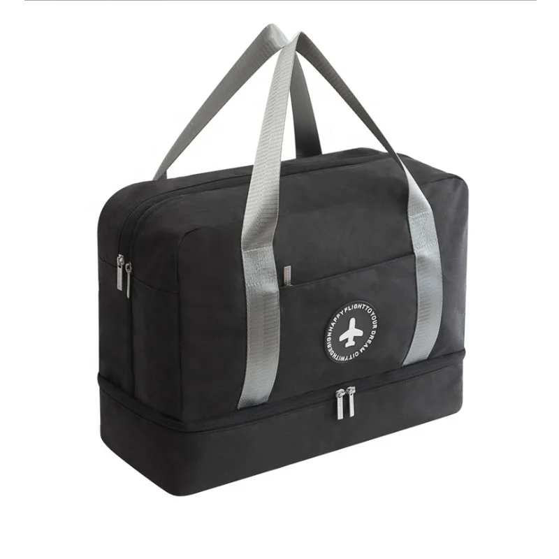 

Popular Sports Gym Bag with Shoes Compartment, for Women Swim Yoga Dry Wet Separated Gym Bag, Black or printed color