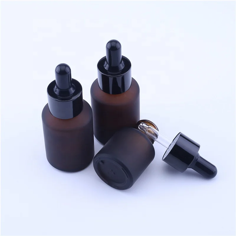 15ml 30ml Empty Cosmetic Essential Oil Packaging Oblique Amber Glass