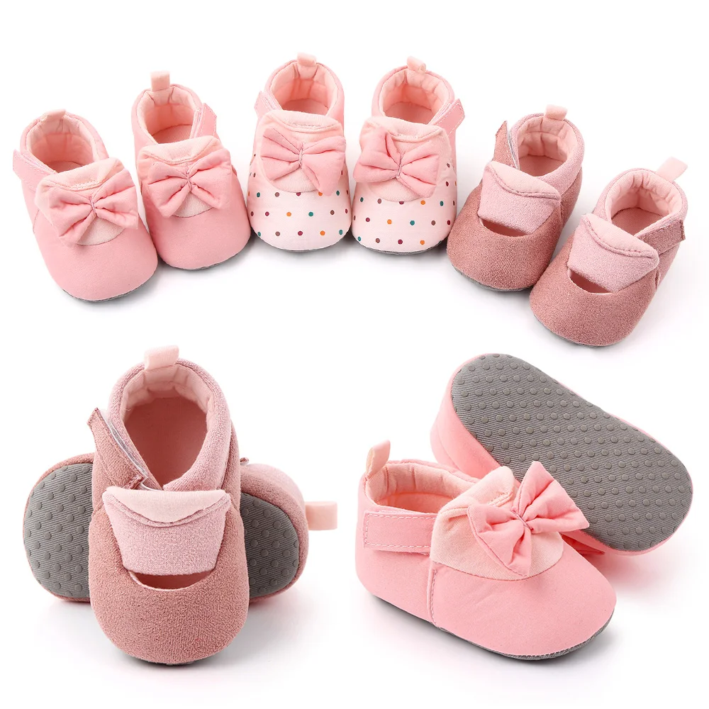 Pink Beautiful Fancy Baby Girls Shoes Newborn Cotton Shoes manufacture