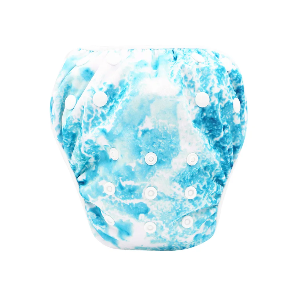 

YIFASHIONBABY Hot Sale Snaps  Reusable Swimming Diaper for babies mesh swim pants for boys, Colorful , printed