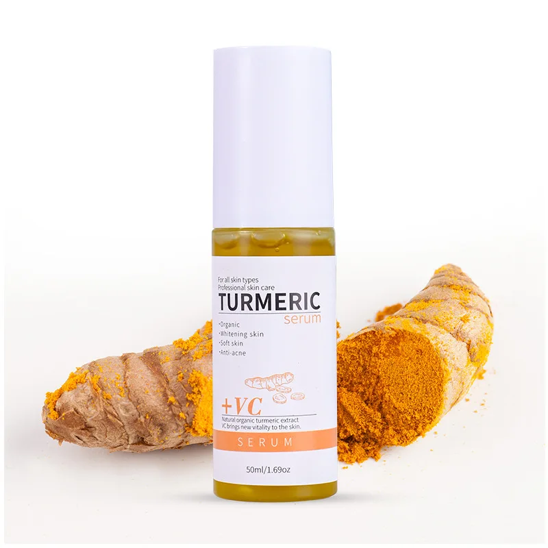 

Low MOQ Hot Sale Custom Private Label Skincare Whitening Skin Vegan Herbal Extract Turmeric Vitamin C Face Serum