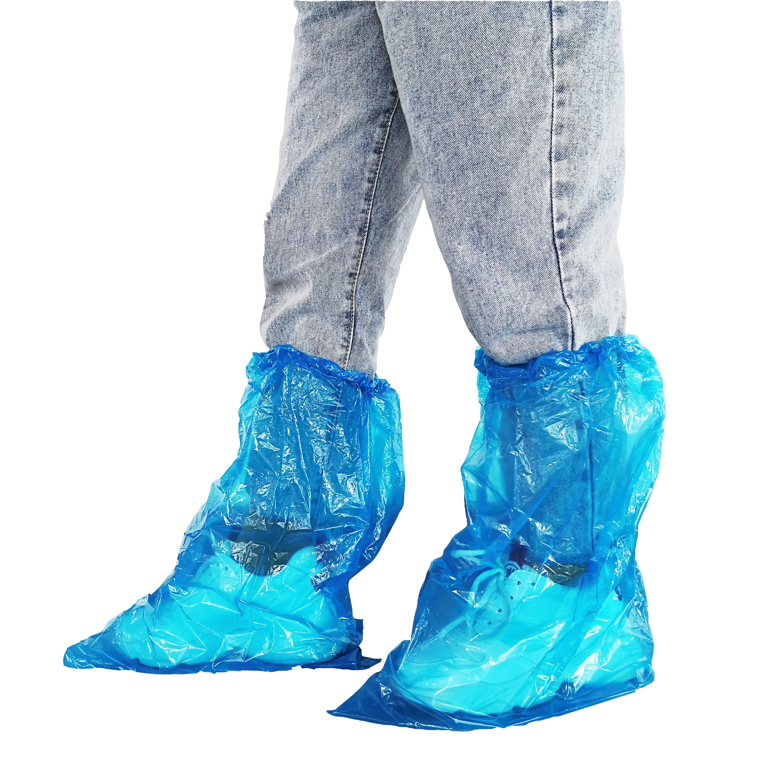 

Hot sell Cheap Transparent Blue Disposable PE Plastic Boot Covers, Coustomized