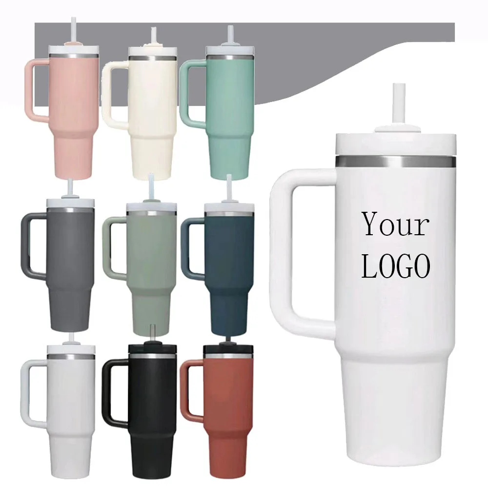 

Wholesale Custom Tumbler 40oz Travel Coffee Double Wall Vacuum Metal Cup Travel Coffee Mug 40oz Tumbler With Handle And Straw