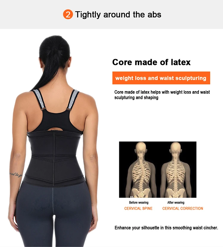 
Women Slimming Tummy Control Adjustable Compression Double Belt Custom Logo Latex Waist Trainer Private Label 