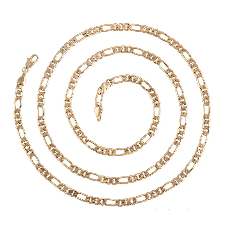 

47158 Xuping 70cm long cuban link Jewelry 18K Gold Plated Simple Style Chain Necklace