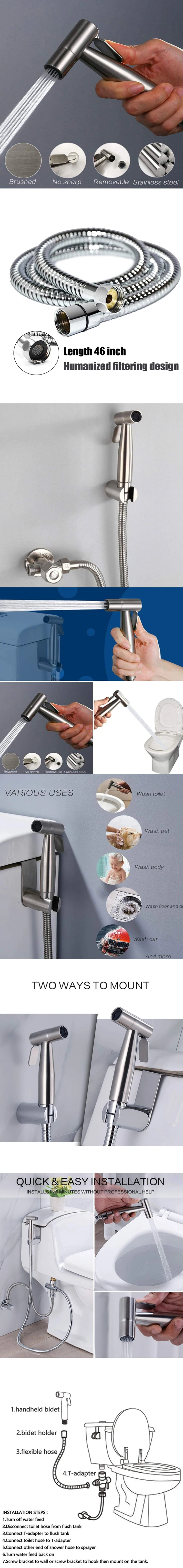 Personal Hygiene Stainless Steel Pressurized Handheld Showerheads