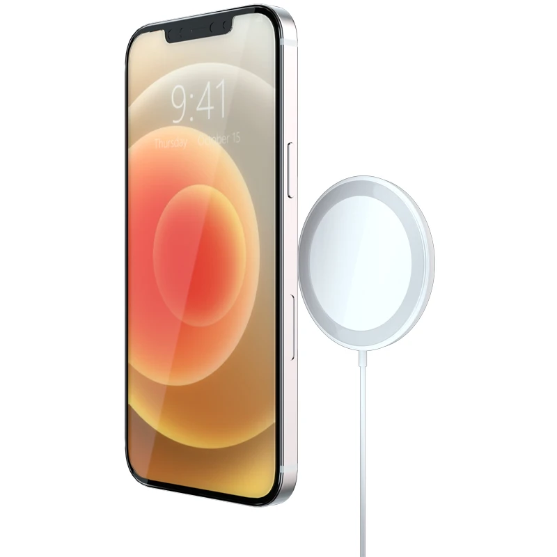 

Top Sale Magnet Fast Charging USB Magnetic Wireless Charger for iPhone 12 Mini Pro Max, Silver