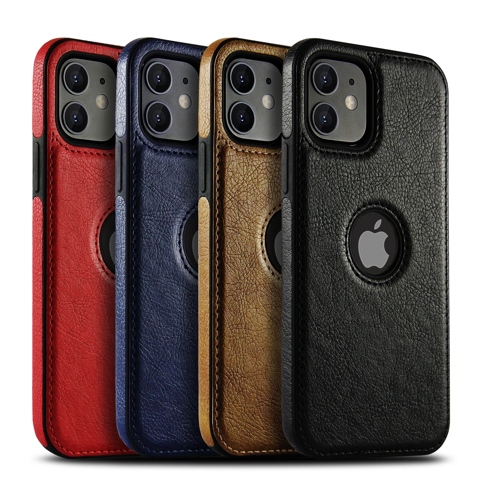 

Hot sale high quality PU Leather Back Cover Mobile Phone Case for iPhone 12/12mini/11 pro max/ 6/7/8/x/xs/xr/xs max