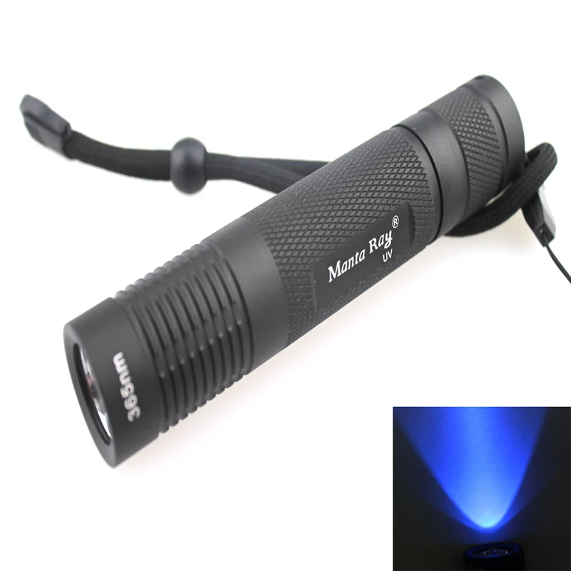 

Fluorescence detection Manta Ray 365nm UV LED Flashlight Small Straight Tube UV Flashlight (1x18650)