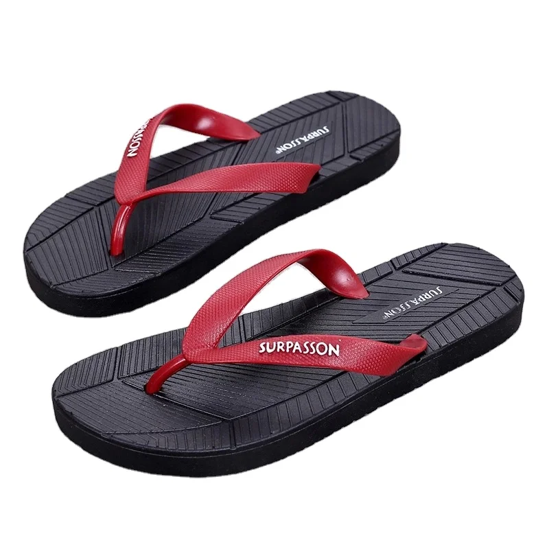 

Comfortable men fashion indoor outdoor slippers boys plain black beach flat flip flops