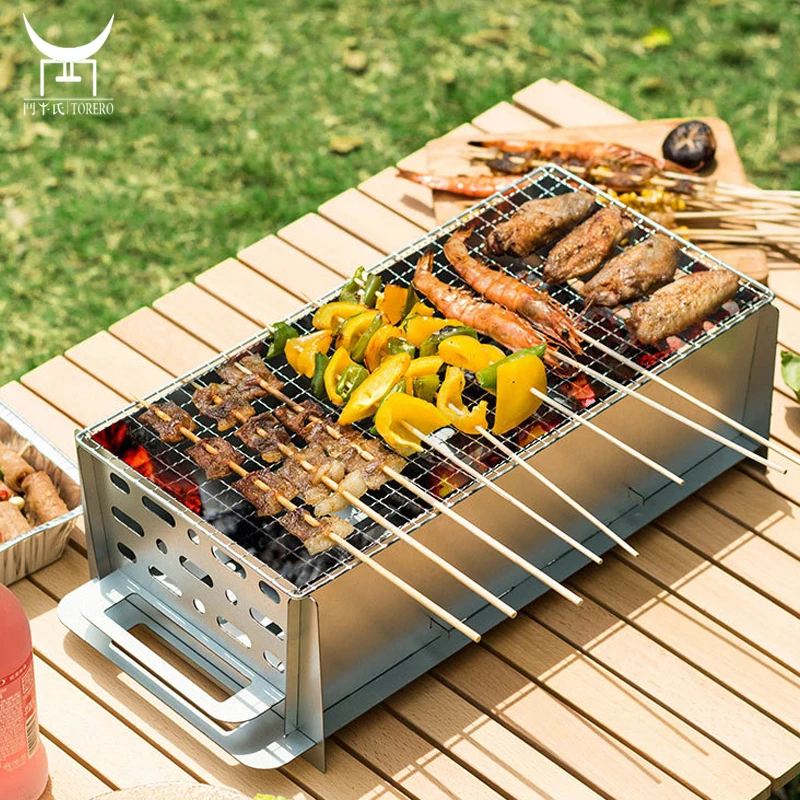 

Foldable Portable Stainless Steel BBQ Grills Carbon Barbecue Stove for Outdoor Picnic Garden Party Camping Travel Barbeque Grill