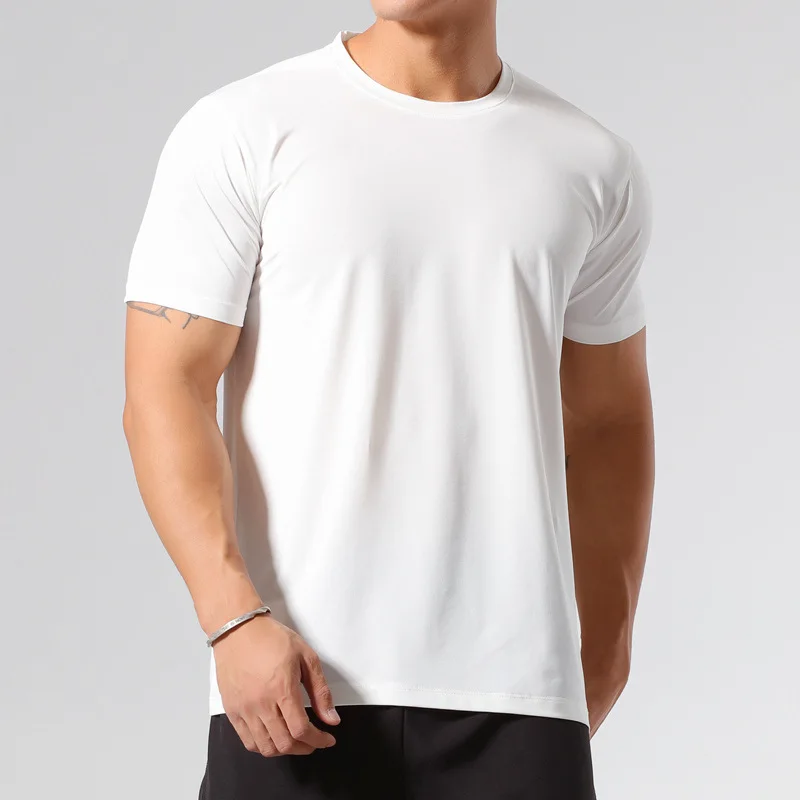 

Wholesale Mens Blank gym fitness T Shirts High Quality custom 90%polyester 10%spandex Quick Dry Plus Size Men's T shirts