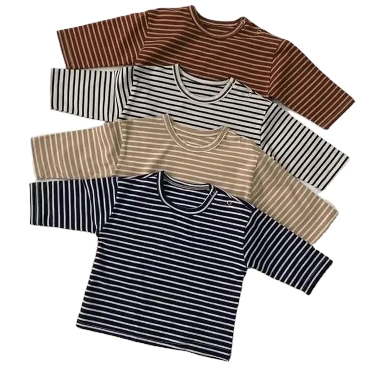 

Q2-baby Toddler Boys Girls Tshirt T-Shirt Striped Long Sleeve Baby T Shirt 3541