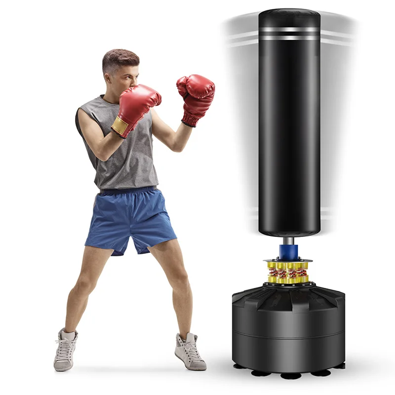 

professional boxing equipment standing heavy punching bags training boxing target bag, Black