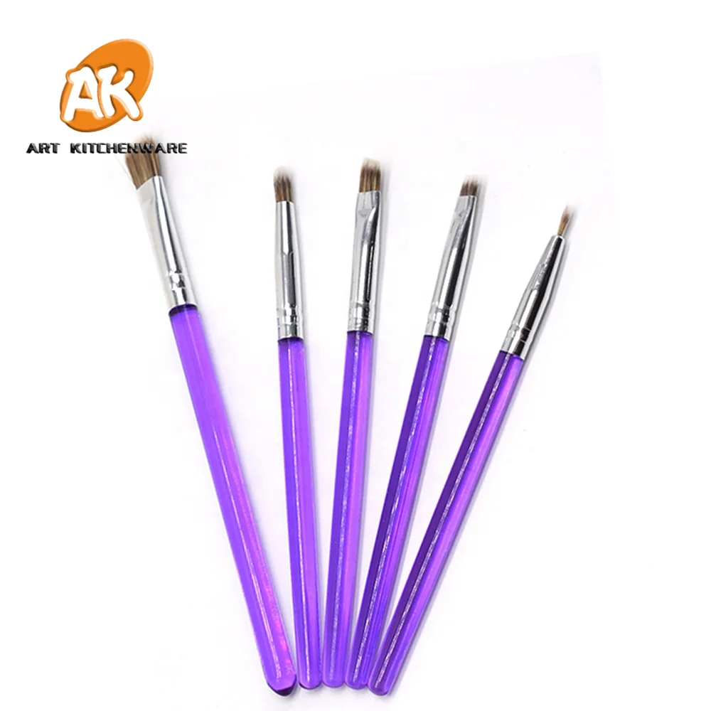 

AK 5PCS Sugar Cookie Brushes Set Pastry Brush Cake Decorating Tools Cake Brush Set for Bakery DB-05