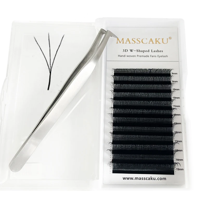 

MASSCAKU supplier c/d curl yy mink faux individual lashes maquiagem cilia W eyelash extension for lash artist, Deep matte black