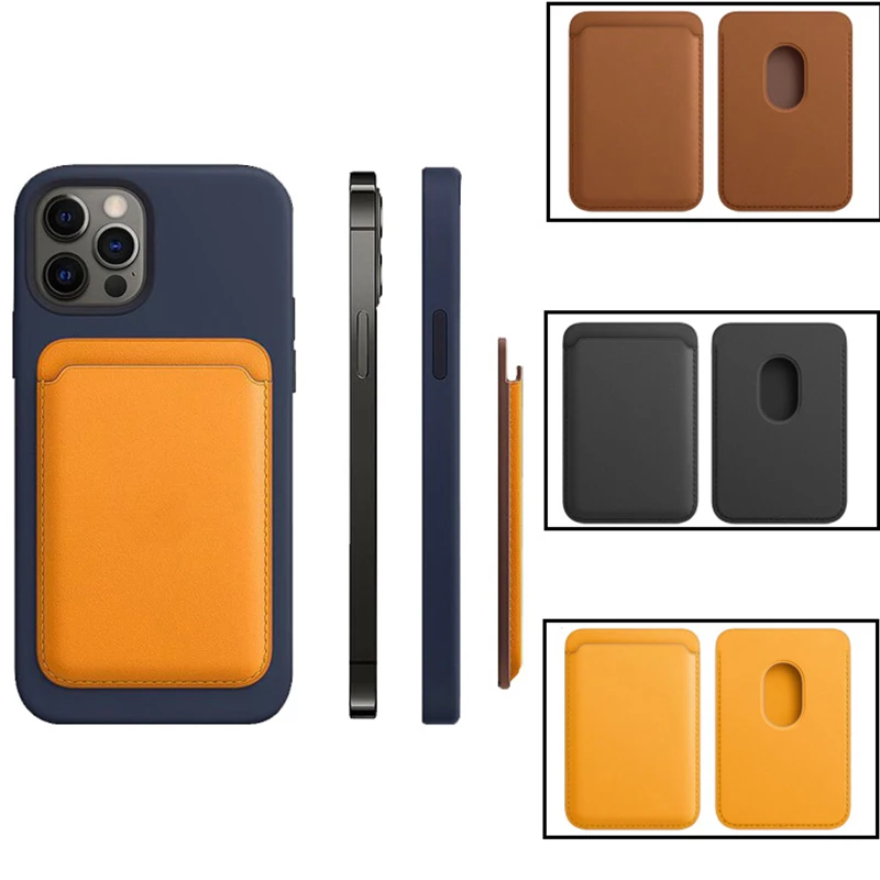 

Original Magnetic Leather Card Bag Official Card Pouch Holder For iphone 12 Case Apple 12 Pro