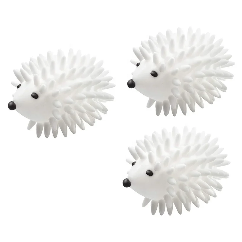 

Amazon Anti Static Hedgehog Wool Dryer Balls White Reusable Soft Laundry Washing Balls, Customized color