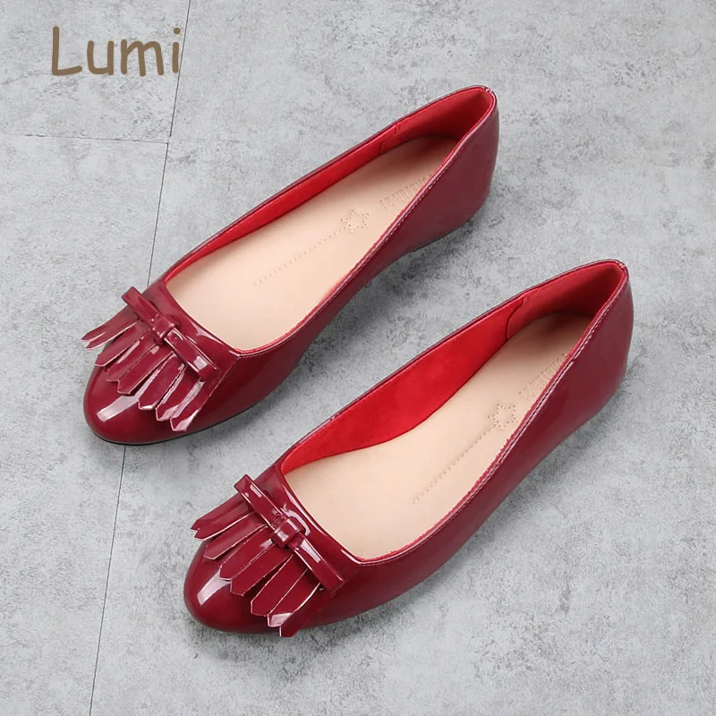 

ladies fashion new stock patent PU ballerinas shoes flat shoes for women