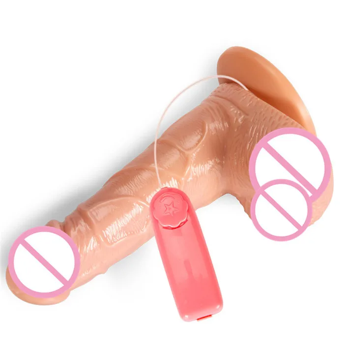 cheap price women sex toy  realistic dildo with strong suction remote control vibrating dong penis