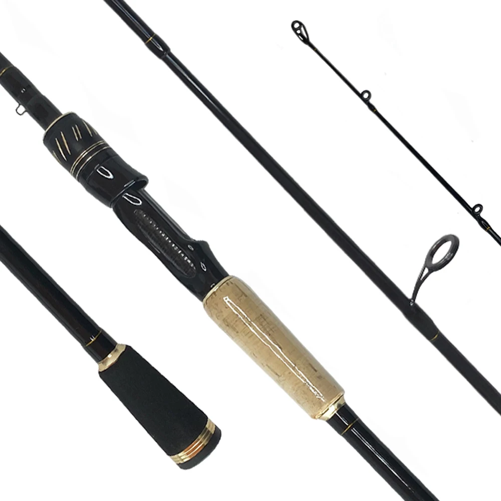 

Newbility 240cm 2 sections ultra light XH fishing rod carbon fiber spinning rods, Black