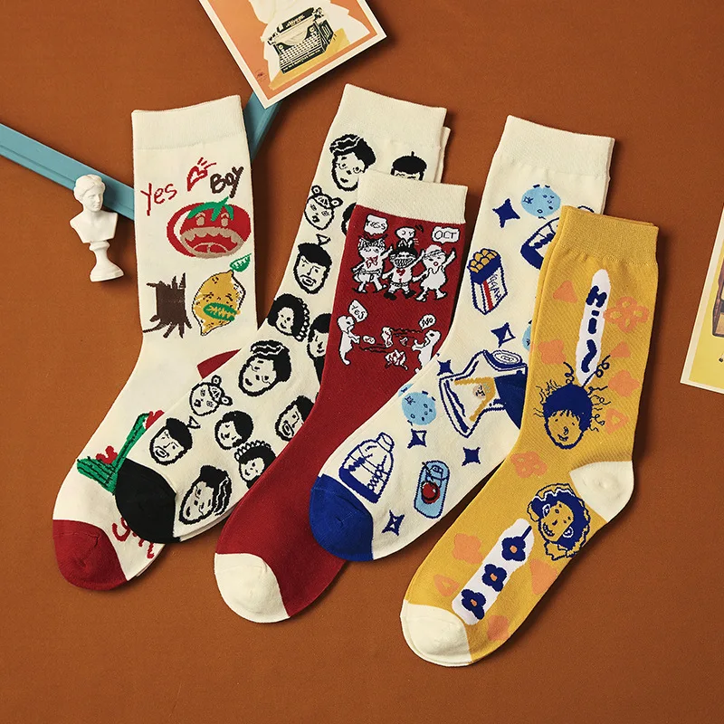 

Custom Logo Breathable Popular Summer Novelty Design Cotton Mens Socks Colorful