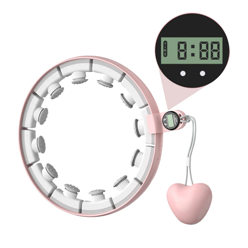 

Plastic hula hoops automatic rotation counting with ball and continuous fat burning, Pink